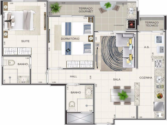 Foto do imóvel Apartamento com 2 Quartos à Venda, 67 m² em Ocian - Praia Grande