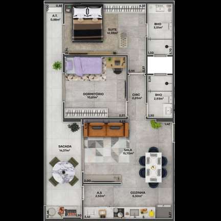 Imagem Apartamento com 2 Quartos à Venda, 80 m² em Boqueirão - Praia Grande Imagem Apartamento com 2 Quartos à Venda, 80 m² em Boqueirão - Praia Grande
