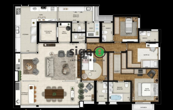 Imagem Apartamento com 3 Quartos à Venda, 211 m² em Real Parque - São Paulo Imagem Apartamento com 3 Quartos à Venda, 211 m² em Real Parque - São Paulo