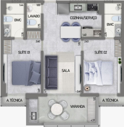 Imagem Apartamento com 3 Quartos à Venda, 66 m² em Praia Formosa - Cabedelo