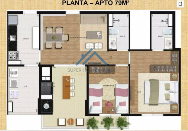 Imagem Apartamento com 2 Quartos à Venda, 79 m² em Dezoito Do Forte Empresarial/alphaville. - Barueri