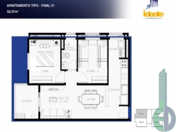 Imagem Apartamento com 2 Quartos à Venda, 52 m² em Demarchi - São Bernardo Do Campo
