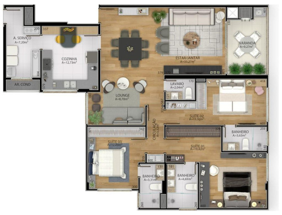 Imagem Apartamento com 3 Quartos à Venda, 152 m² em Mercês - Curitiba