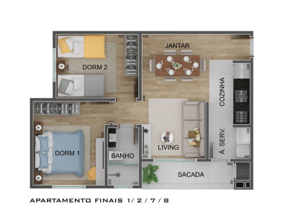 Imagem Apartamento com 2 Quartos à Venda, 52 m² em Joaia - Tijucas