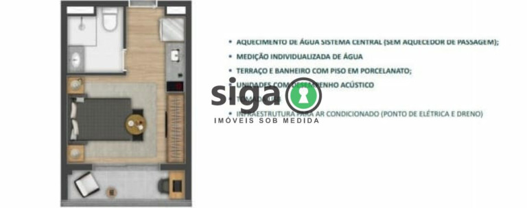 Imagem Apartamento com 1 Quarto à Venda, 24 m² em Brooklin - São Paulo