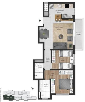 Imagem Apartamento com 2 Quartos à Venda, 60 m² em Menino Deus - Porto Alegre Imagem Apartamento com 2 Quartos à Venda, 60 m² em Menino Deus - Porto Alegre