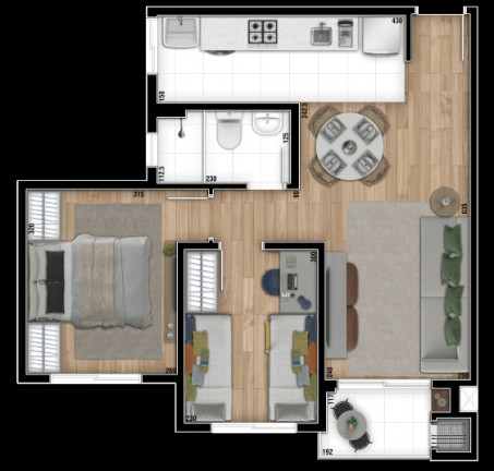 Imagem Imóvel com 3 Quartos à Venda, 59 m² em Campo Comprido - Curitiba