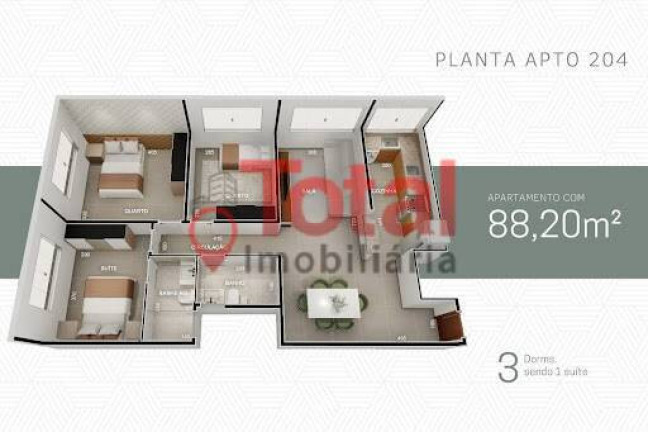 Apartamento com 3 Quartos à Venda, 88 m² em Vila Dos Técnicos - Timóteo