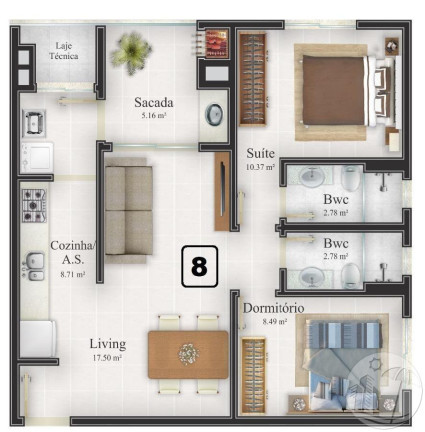 Imagem Apartamento com 2 Quartos à Venda, 63 m² em Itajaí