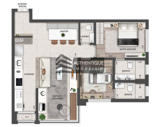 Imagem Imóvel com 1 Quarto à Venda, 40 m² em Brooklin - São Paulo