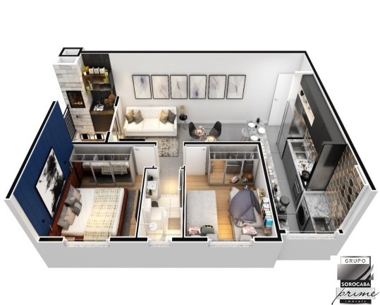 Apartamento com 2 Quartos à Venda, 48 m² em Vila Carvalho - Sorocaba