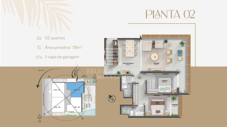 Imagem Apartamento com 2 Quartos à Venda, 69 m² em Enseada Azul - Guarapari