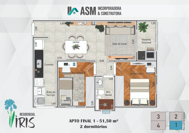 Imagem Apartamento com 2 Quartos à Venda, 59 m² em Granja Daniel - Taubaté Imagem Apartamento com 2 Quartos à Venda, 59 m² em Granja Daniel - Taubaté