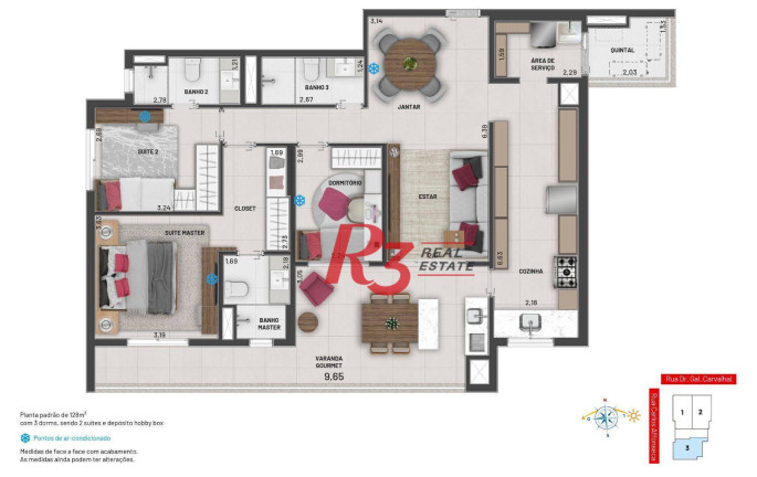 Imagem Apartamento com 3 Quartos à Venda, 124 m² em Gonzaga - Santos