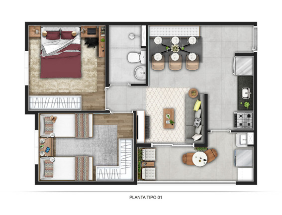 Imagem Imóvel com 2 Quartos à Venda, 45 m² em Recanto Vista Alegre - Cotia