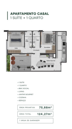 Imagem Apartamento com 2 Quartos à Venda, 75 m² em Centro - Cascavel
