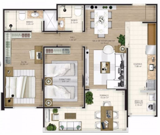 Imagem Apartamento com 2 Quartos à Venda, 76 m² em Guilhermina - Praia Grande