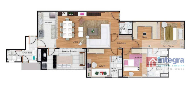 Imagem Apartamento com 3 Quartos à Venda, 96 m² em Vila Primavera - Limeira Imagem Apartamento com 3 Quartos à Venda, 96 m² em Vila Primavera - Limeira