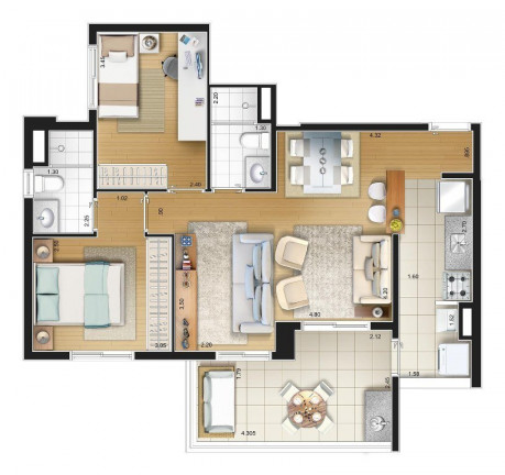Imagem Apartamento com 2 Quartos à Venda, 69 m² em Vila Prudente - São Paulo