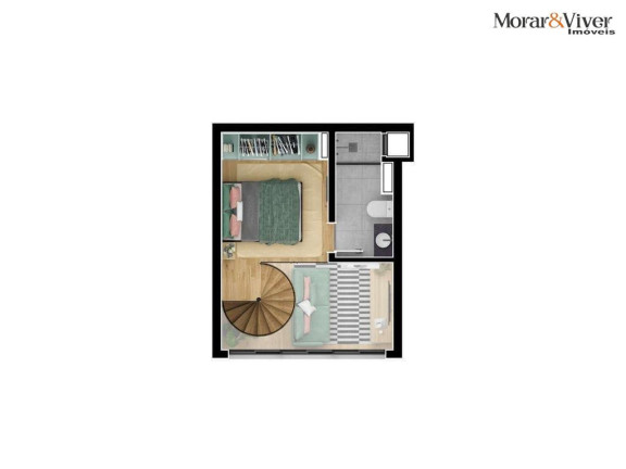 Imagem Apartamento com 1 Quarto à Venda, 39 m² em água Verde - Curitiba