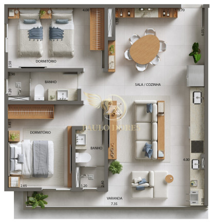 Imagem Apartamento com 2 Quartos à Venda, 66 m² em Martim De Sa - Caraguatatuba