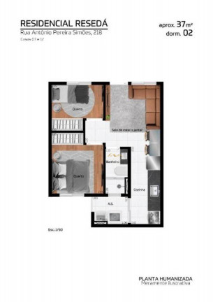 Imagem Apartamento com 2 Quartos à Venda, 40 m² em Vila Paranaguá - São Paulo