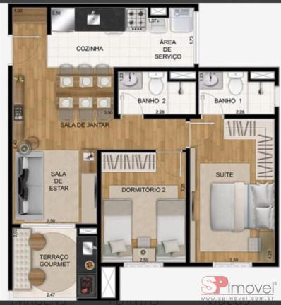 Apartamento com 2 Quartos à Venda, 60 m² em City Bussocaba - Osasco