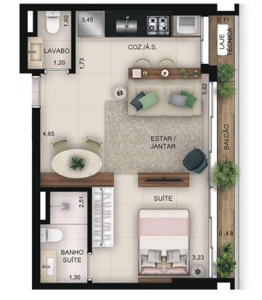Imagem Imóvel com 1 Quarto à Venda, 46 m² em Setor Bueno - Goiânia