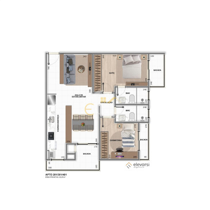 Imagem Apartamento com 3 Quartos à Venda, 73 m² em Centro - Pinhais