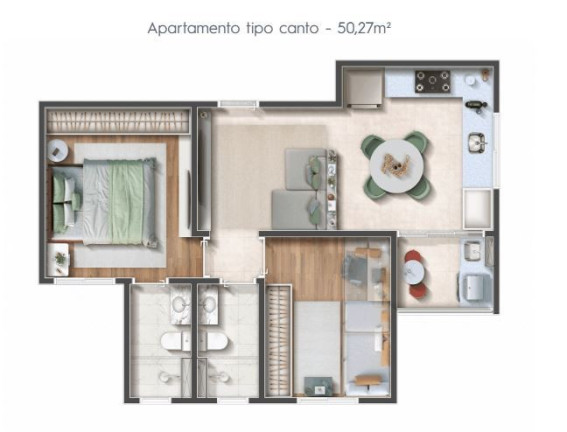 Imagem Apartamento com 2 Quartos à Venda, 50 m² em Chácara Segre - Jundiaí Imagem Apartamento com 2 Quartos à Venda, 50 m² em Chácara Segre - Jundiaí