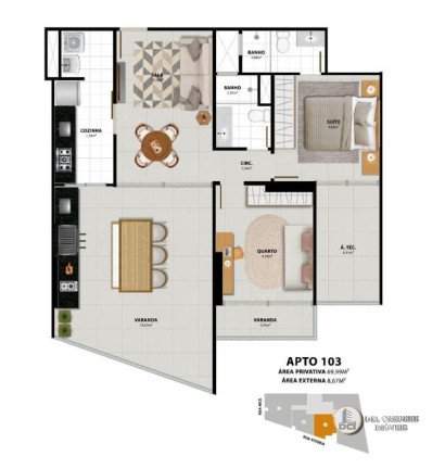 Imagem Apartamento com 3 Quartos à Venda, 69 m² Imagem Apartamento com 3 Quartos à Venda, 69 m²