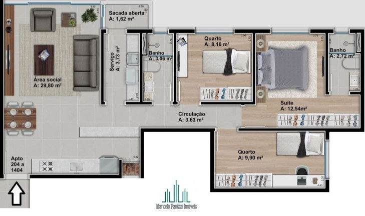 Imagem Apartamento com 3 Quartos à Venda, 84 m² em Universitário - Bento Gonçalves