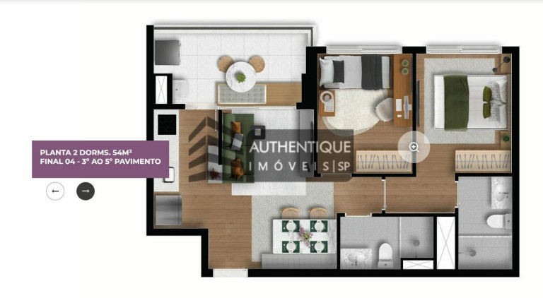 Imagem Apartamento com 2 Quartos à Venda, 54 m² em Brooklin - São Paulo Imagem Apartamento com 2 Quartos à Venda, 54 m² em Brooklin - São Paulo