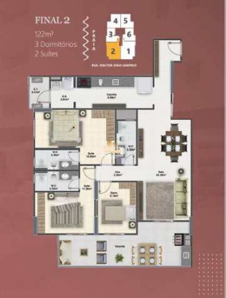 Imagem Apartamento com 2 Quartos à Venda, 76 m² em Guilhermina - Praia Grande