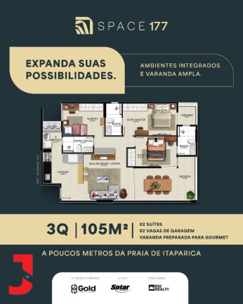 Imagem Apartamento com 3 Quartos à Venda, em Praia De Itaparica - Vila Velha Imagem Apartamento com 3 Quartos à Venda, em Praia De Itaparica - Vila Velha
