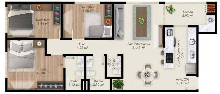 Imagem Apartamento com 3 Quartos à Venda, 88 m² em Balneário Do Estreito - Florianópolis Imagem Apartamento com 3 Quartos à Venda, 88 m² em Balneário Do Estreito - Florianópolis