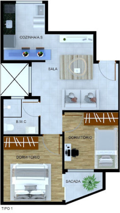 Imagem Apartamento com 2 Quartos à Venda, 45 m² em Parque Paineiras - São Paulo