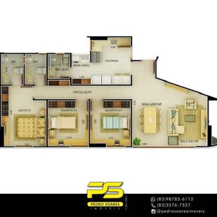 Imagem Apartamento com 3 Quartos à Venda, 89 m² em Universitário - Campina Grande Imagem Apartamento com 3 Quartos à Venda, 89 m² em Universitário - Campina Grande