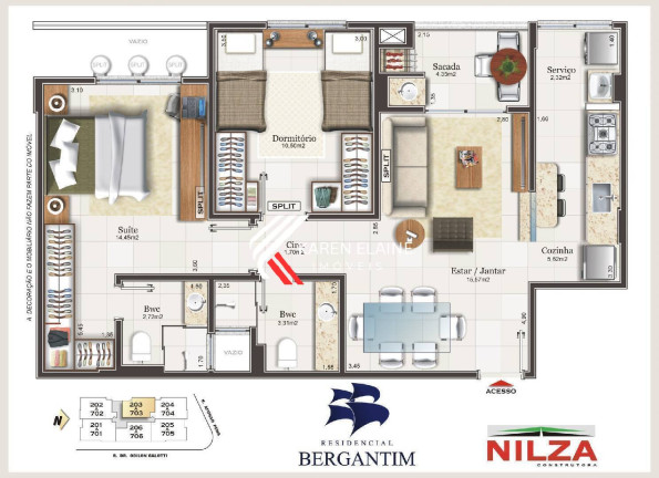 Apartamento com 2 Quartos à Venda, 68 m² em Capoeiras - Florianópolis
