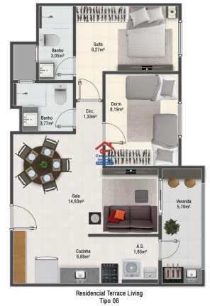 Imagem Apartamento com 2 Quartos à Venda, 62 m² em Aviação - Praia Grande Imagem Apartamento com 2 Quartos à Venda, 62 m² em Aviação - Praia Grande