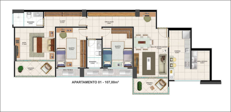 Imagem Apartamento com 3 Quartos à Venda, 102 m² em Fazenda Vitali - Colatina