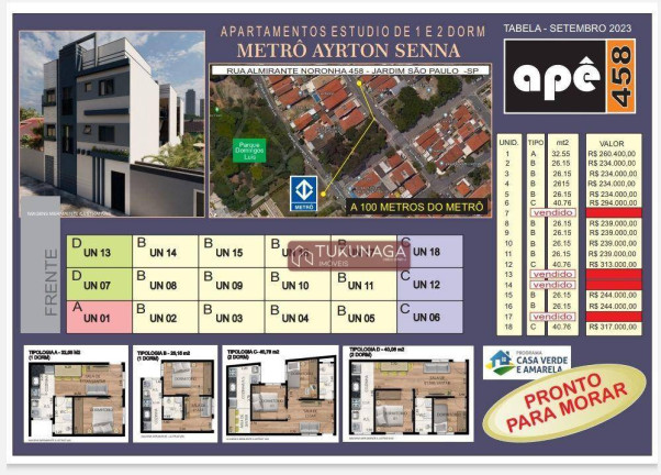Imagem Studio com 1 Quarto à Venda, 26 m² em Jardim Sao Paulo(zona Norte) - São Paulo