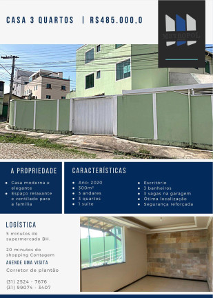 Imagem Casa com 3 Quartos à Venda, 300 m² em Xangri-lá - Contagem Imagem Casa com 3 Quartos à Venda, 300 m² em Xangri-lá - Contagem