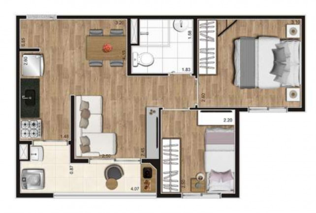Imagem Imóvel com 2 Quartos à Venda, 43 m² em Vila Itapegica - Guarulhos