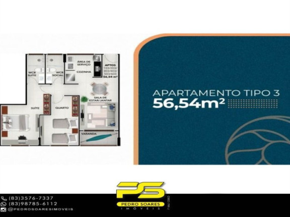 Imagem Imóvel com 1 Quarto à Venda, 31 m² em Bessa - João Pessoa
