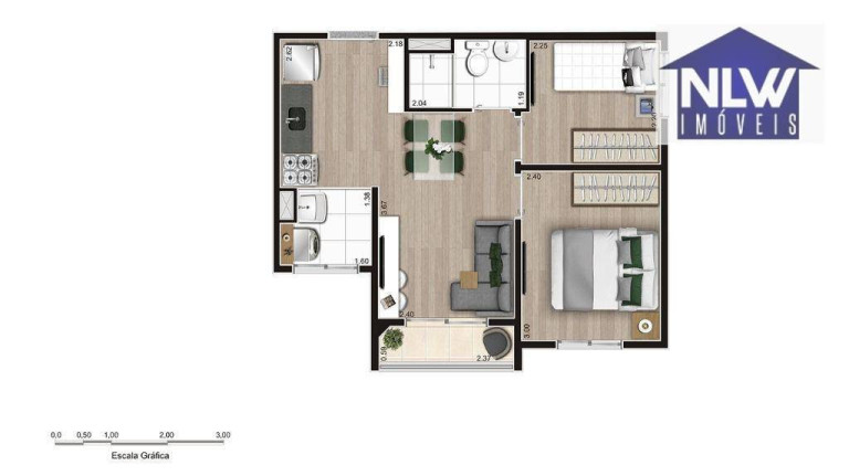 Apartamento com 2 Quartos à Venda, 37 m² em Parque Ipê - São Paulo