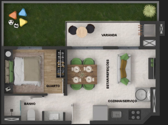 Imagem Apartamento com 1 Quarto à Venda, 32 m² em Novo Mundo - Curitiba