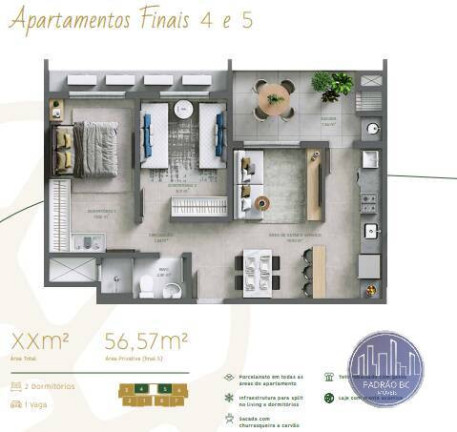 Imagem Apartamento com 2 Quartos à Venda, 58 m² em São Vicente - Itajaí