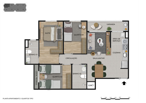 Imagem Cobertura com 3 Quartos à Venda, 132 m² em Sobradinho - Brasília