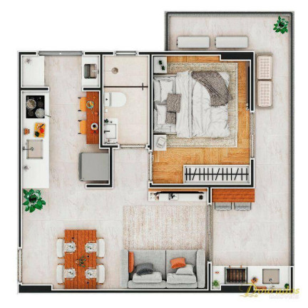 Apartamento com 1 Quarto à Venda, 47 m² em Solemar - Praia Grande